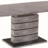 Casa Padrino Luxus Esstisch Grau / Schwarz 140-180 x 80 x H. 76 cm - Ausziehbarer Esszimmertisch in Betonoptik