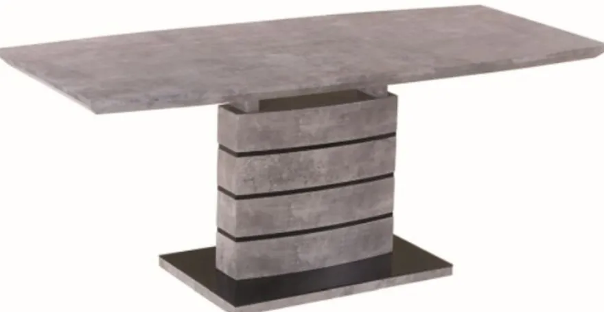 Casa Padrino Luxus Esstisch Grau / Schwarz 140-180 x 80 x H. 76 cm - Ausziehbarer Esszimmertisch in Betonoptik