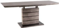 Casa Padrino Luxus Esstisch Grau / Schwarz 140-180 x 80 x H. 76 cm - Ausziehbarer Esszimmertisch in Betonoptik