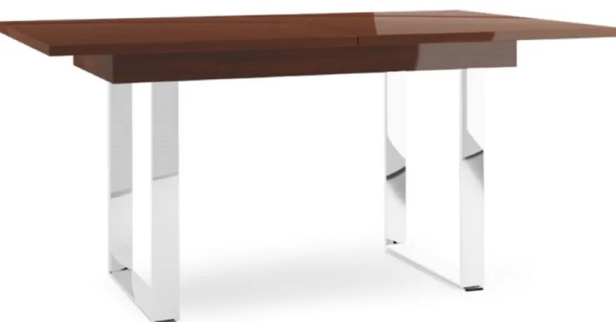 Casa Padrino Luxus Esstisch Hochglanz Braun / Silber 160-220 x 90 x H. 77 cm - Moderner Ausziehbarer Küchentisch