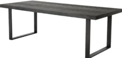 Casa Padrino Luxus Esstisch mit Eichenfurnier Tischplatte Schwarz / Bronze 230 x 100 x H. 75,5 cm - Luxus Esszimmermöbel