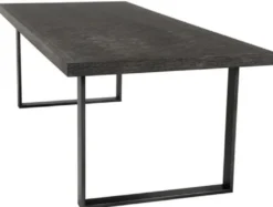 Casa Padrino Luxus Esstisch mit Eichenfurnier Tischplatte Schwarz / Bronze 230 x 100 x H. 75,5 cm - Luxus Esszimmermöbel