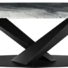 Casa Padrino Luxus Esstisch Mehrfarbig / Schwarz 300 x 120 x H. 75 cm - Moderner Esszimmertisch mit Glasplatte - Luxus Esszimmer Möbel - Luxus Qualität - Made in Italy