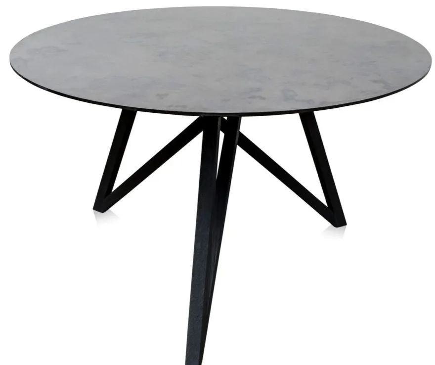 Casa Padrino Luxus Esstisch mit mineralbeschichteter Tischplatte 120 x H. 76 cm - Designer Esszimmermöbel