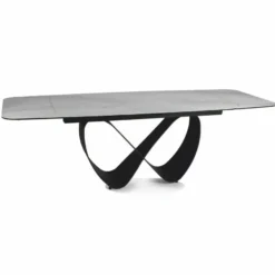 Casa Padrino Luxus Esstisch Matt Weiß / Matt Schwarz 160-240 cm - Ausziehbar