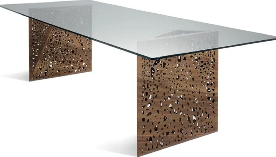 Casa Padrino Luxus Esstisch mit Glasplatte und LED Beleuchtung Braun 250 cm - Made in Italy