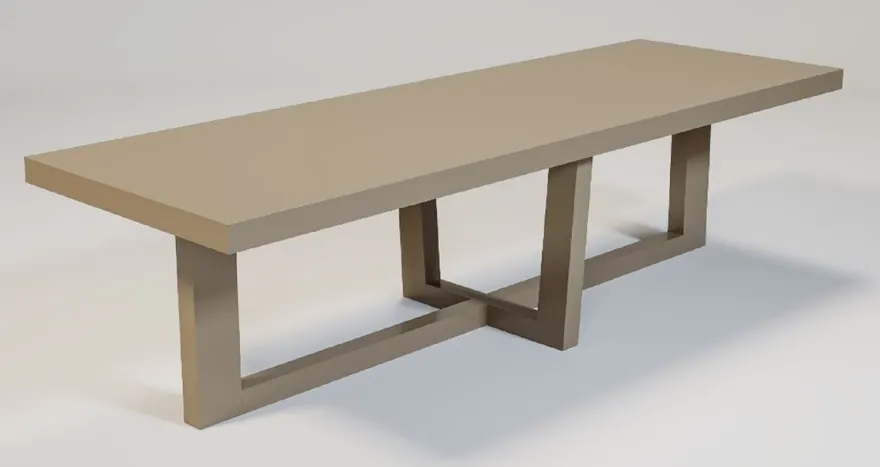 Casa Padrino Luxus Esstisch Matt Taupe 300 x 100 x H. 78 cm - Rechteckiger Massivholz Küchentisch - Luxus Massivholz Esszimmer Möbel
