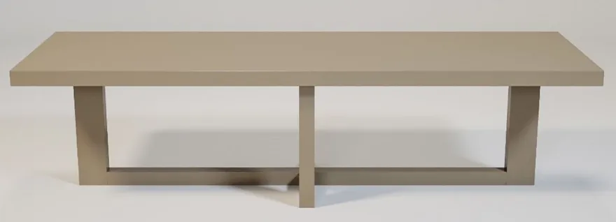 Casa Padrino Luxus Esstisch Matt Taupe 300 x 100 x H. 78 cm - Rechteckiger Massivholz Küchentisch - Luxus Massivholz Esszimmer Möbel