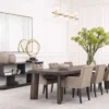 Casa Padrino Luxus Esstisch Mokkafarben 300 x 110 x H. 76 cm - Massivholz Küchentisch - Rechteckiger Esszimmertisch - Luxus Esszimmer Möbel