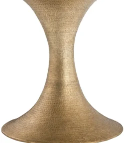 Casa Padrino Luxus Esstisch Naturfarben / Messing Ø 140 x H. 76 cm - Runder Küchentisch - Luxus Esszimmer Möbel