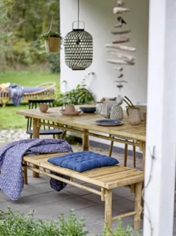 Casa Padrino Luxus Esstisch Naturfarben 200 x 100 x H. 74 cm - Rechteckiger Bambus Küchentisch - Esszimmer Möbel - Bambus Möbel - Luxus Möbel - Luxus Esszimmer Einrichtung