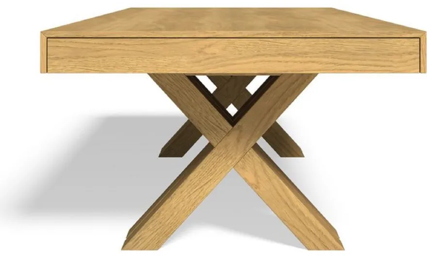 Casa Padrino Luxus Esstisch Naturfarben 200-604 x 110 x H. 77 cm - Ausziehbarer Massivholz Konferenztisch - Esszimmer Möbel - Büro Möbel - Massivholz Möbel - Luxus Möbel