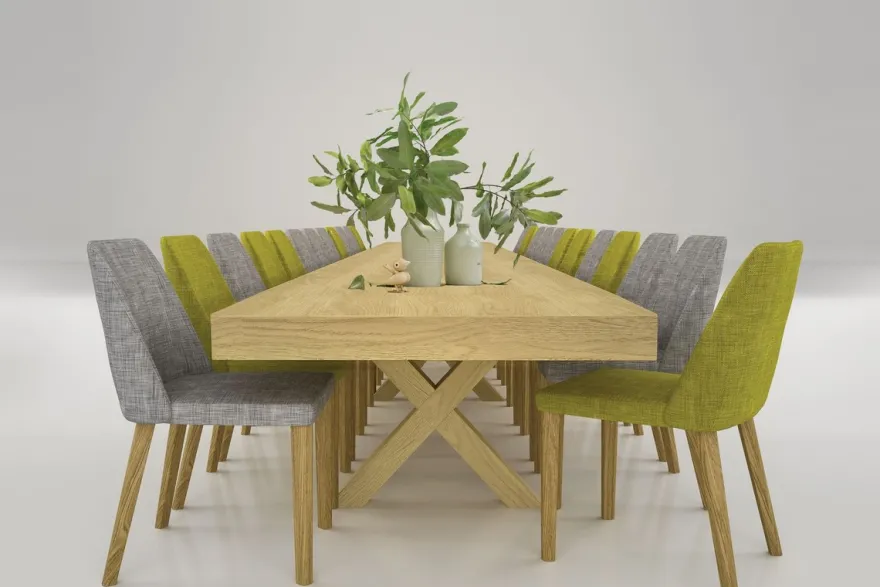 Casa Padrino Luxus Esstisch Naturfarben 200-604 x 110 x H. 77 cm - Ausziehbarer Massivholz Konferenztisch - Esszimmer Möbel - Büro Möbel - Massivholz Möbel - Luxus Möbel