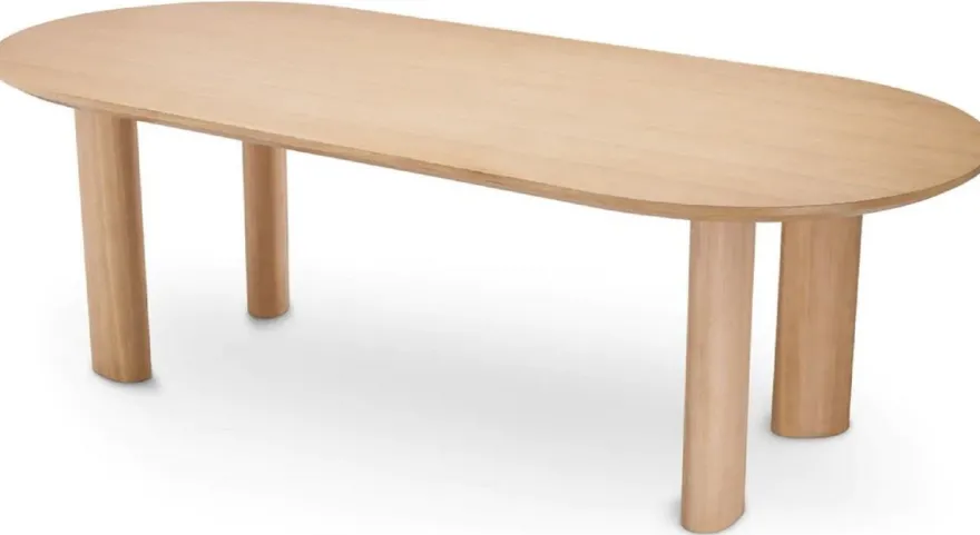 Casa Padrino Luxus Esstisch Naturfarben 244 x 109,5 x H. 77 cm - Ovaler Massivholz Küchentisch - Esszimmer Möbel - Küchen Möbel - Luxus Möbel - Luxus Einrichtung