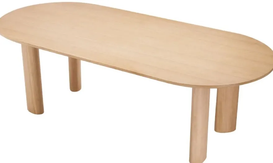 Casa Padrino Luxus Esstisch Naturfarben 244 x 109,5 x H. 77 cm - Ovaler Massivholz Küchentisch - Esszimmer Möbel - Küchen Möbel - Luxus Möbel - Luxus Einrichtung