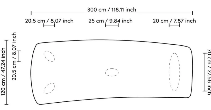 Casa Padrino Luxus Esstisch Naturfarben 300 x 120 x H. 76,5 cm - Massivholz Küchentisch mit leicht gebogener Tischplatte - Esszimmer Möbel - Küchen Möbel - Luxus Möbel - Luxus Einrichtung