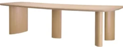 Casa Padrino Luxus Esstisch Naturfarben 300 x 120 x H. 76,5 cm - Massivholz Küchentisch mit leicht gebogener Tischplatte - Esszimmer Möbel - Küchen Möbel - Luxus Möbel - Luxus Einrichtung