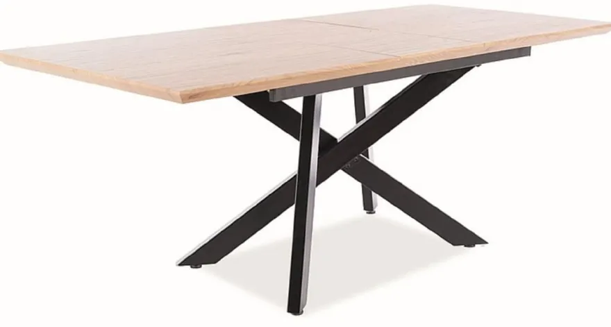 Casa Padrino Luxus Esstisch Naturfarben / Matt Schwarz 160-200 x 90 x H. 76 cm - Ausziehbarer Küchentisch - Esszimmer Möbel - Küchen Möbel - Luxus Möbel