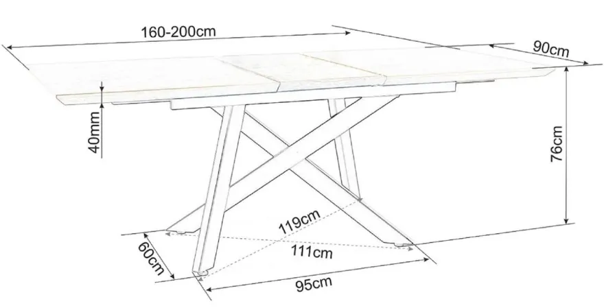 Casa Padrino Luxus Esstisch Naturfarben / Matt Schwarz 160-200 x 90 x H. 76 cm - Ausziehbarer Küchentisch - Esszimmer Möbel - Küchen Möbel - Luxus Möbel