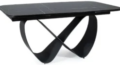 Casa Padrino Luxus Esstisch Schwarz / Matt Schwarz 160-240 x 95 x H. 76 cm - Ausziehbarer Küchentisch mit gehärteter Glaskeramik Tischplatte - Esszimmer Möbel - Luxus Möbel