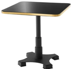 Casa Padrino Luxus Esstisch Schwarz / Messing 74 x 74 x H. 75,5 cm - Luxus Esszimmermöbel
