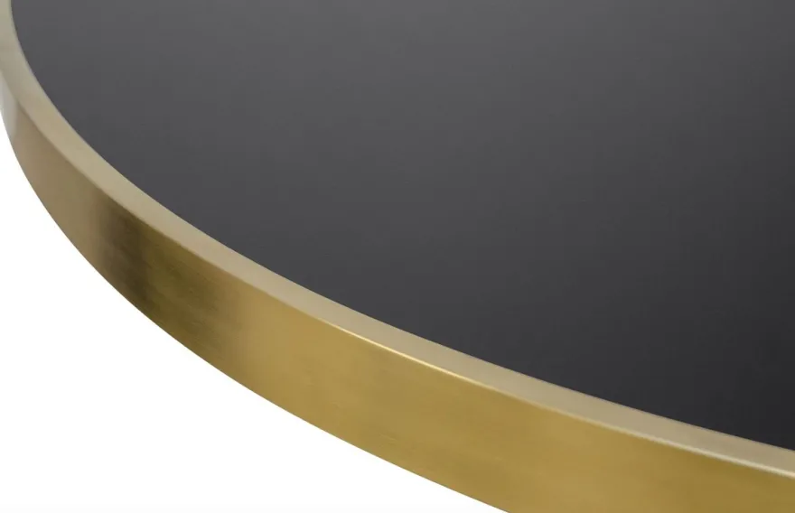 Casa Padrino Luxus Esstisch Schwarz / Gold 120 x H. 76 cm - Designer Esszimmermöbel