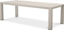 Casa Padrino Luxus Esstisch Sandfarben 240 x 105 x H. 74,5 cm - Wetterbeständiger Aluminium Tisch - Garten Tisch - Terrassen Tisch - Garten Möbel - Terrassen Möbel - Luxus Qualität