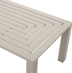 Casa Padrino Luxus Esstisch Sandfarben 240 x 105 x H. 74,5 cm - Wetterbeständiger Aluminium Tisch - Garten Tisch - Terrassen Tisch - Garten Möbel - Terrassen Möbel - Luxus Qualität