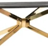 Casa Padrino Luxus Esstisch Schwarzgrau / Gold 240 x 100 x H. 75 cm - Rechteckiger Küchentisch mit Massivholz Tischplatte - Esszimmer Möbel - Küchen Möbel - Luxus Möbel - Luxus Einrichtung