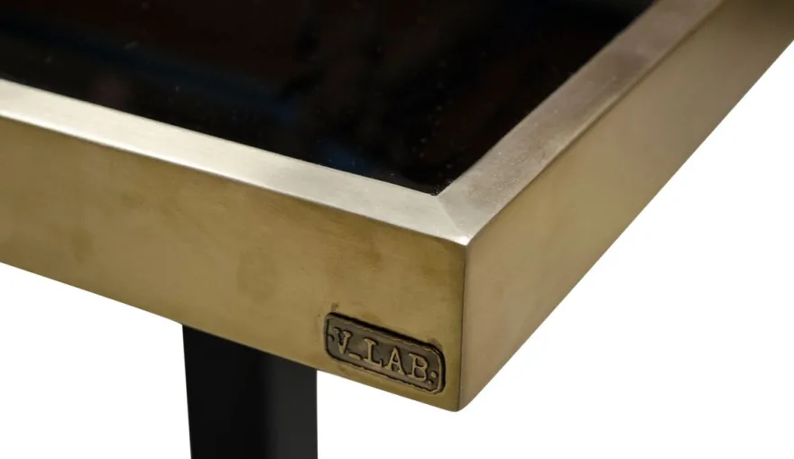 Casa Padrino Luxus Esstisch Schwarz / Gold 110 x 70 x H. 76 cm - Esszimmermöbel