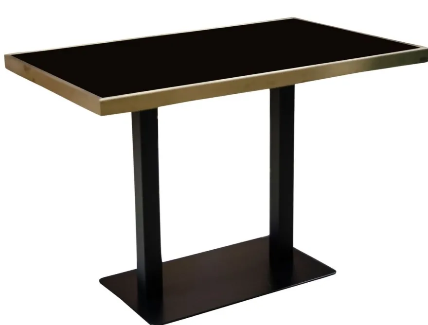 Casa Padrino Luxus Esstisch Schwarz / Gold 110 x 70 x H. 76 cm - Esszimmermöbel
