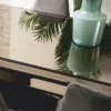 Casa Padrino Luxus Esstisch Schwarz / Silber 208 cm - Luxus Esszimmer Möbel