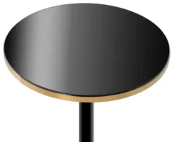 Casa Padrino Luxus Esstisch Schwarz / Messing Ø 60 x H. 75,5 cm - Luxus Esszimmermöbel