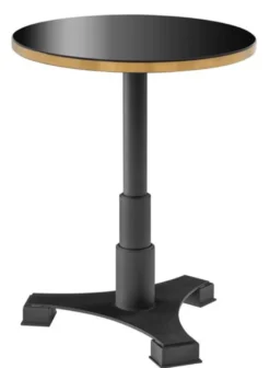 Casa Padrino Luxus Esstisch Schwarz / Messing Ø 60 x H. 75,5 cm - Luxus Esszimmermöbel