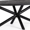 Casa Padrino Luxus Esstisch Schwarz 200 x 110 x H. 76 cm - Ovaler Küchentisch mit Massivholz Tischplatte und pulverbeschichteten Stahl Beinen - Esszimmer Möbel - Küchen Möbel - Luxus Möbel
