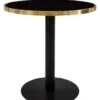 Casa Padrino Luxus Esstisch Schwarz / Gold 70 x H. 76 cm - Designer Esszimmermöbel