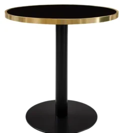 Casa Padrino Luxus Esstisch Schwarz / Gold 70 x H. 76 cm - Designer Esszimmermöbel
