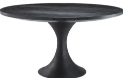 Casa Padrino Luxus Esstisch Schwarz Ø 140 x H. 76 cm - Runder Küchentisch - Luxus Esszimmer Möbel