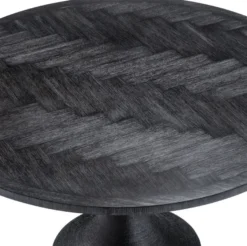 Casa Padrino Luxus Esstisch Schwarz Ø 140 x H. 76 cm - Runder Küchentisch - Luxus Esszimmer Möbel