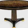 Casa Padrino Luxus Esstisch Schwarz / Bronzefarben / Gold Ø 150 x H. 78 cm - Runder Massivholz Küchentisch - Esszimmertisch - Luxus Esszimmer Möbel