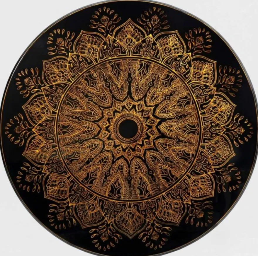 Casa Padrino Luxus Esstisch Schwarz / Bronzefarben / Gold Ø 150 x H. 78 cm - Runder Massivholz Küchentisch - Esszimmertisch - Luxus Esszimmer Möbel