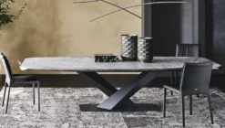 Casa Padrino Luxus Esstisch Schwarz 300 x 128 x H. 73 cm - Esszimmertisch mit hochwertiger Keramik Tischplatte - Moderne Esszimmer Möbel - Luxus Qualität - Made in Italy