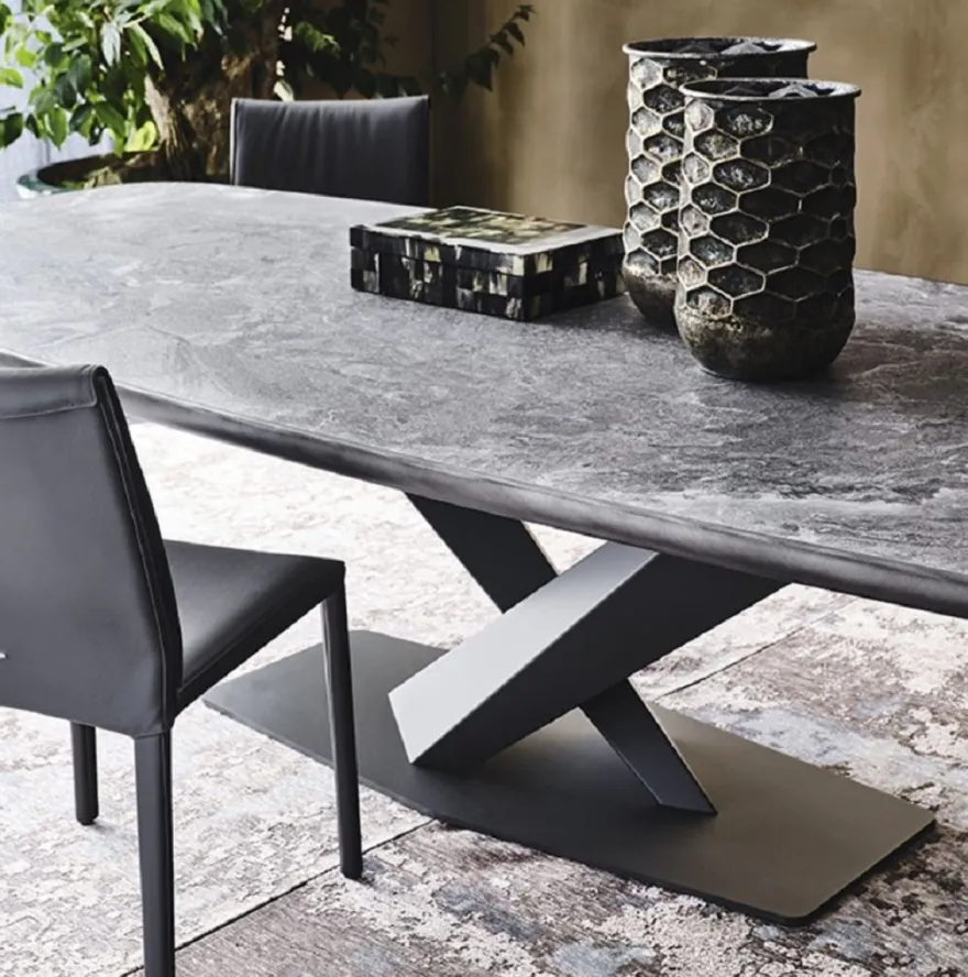Casa Padrino Luxus Esstisch Schwarz 300 x 128 x H. 73 cm - Esszimmertisch mit hochwertiger Keramik Tischplatte - Moderne Esszimmer Möbel - Luxus Qualität - Made in Italy