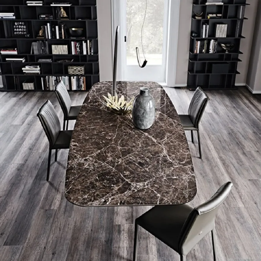 Casa Padrino Luxus Esstisch Schwarz / Schwarz 300 x 120 x H. 75 cm - Esszimmertisch mit hochwertiger Keramik Tischplatte - Moderne Esszimmer Möbel - Luxus Qualität - Made in Italy