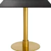Casa Padrino Luxus Esstisch Schwarz / Messing 80 x 80 x H. 75 cm - Quadratischer Edelstahl Küchentisch mit Keramik Tischplatte - Esszimmer Möbel - Luxus Möbel - Luxus Einrichtung