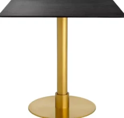 Casa Padrino Luxus Esstisch Schwarz / Messing 80 x 80 x H. 75 cm - Quadratischer Edelstahl Küchentisch mit Keramik Tischplatte - Esszimmer Möbel - Luxus Möbel - Luxus Einrichtung