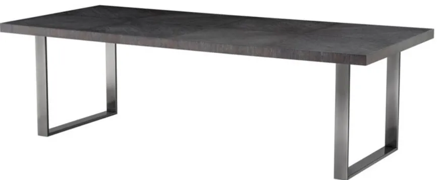 Casa Padrino Luxus Esstisch Schwarz 250 x 110 x H. 75 cm - Esszimmermöbel