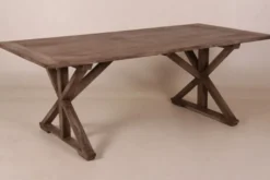 Casa Padrino Luxus Esstisch Vintage Teak Rustic Grey 210 x 100 cm - Massiver Landhaus Stil Tisch