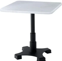 Casa Padrino Luxus Esstisch Weiß / Schwarz 75 x 75 x H. 75 cm - Küchentisch mit quadratischer Marmorplatte - Esszimmer Möbel