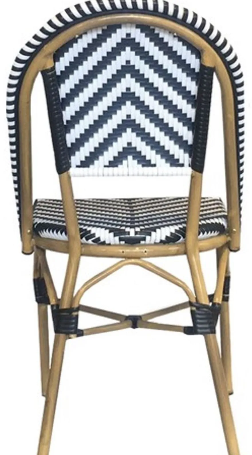 Casa Padrino Luxus Esszimmer Stuhl 6er Set Weiß / Schwarz / Beige 49 x 46 x H. 91 cm - Luxus Rattan Garten Stühle - Esszimmer Möbel - Garten Möbel - Rattan Möbel - Luxus Möbel